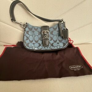 Coach Blue and Black Shoulder Bag